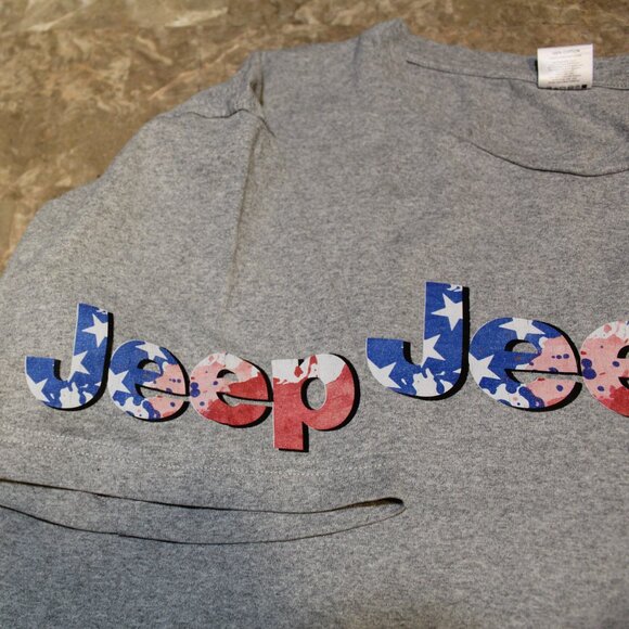 Jeep Shirt 2XL Gray SunFrog American Flag Patriotic Graphic Tee Tattoos USA - Picture 7 of 13